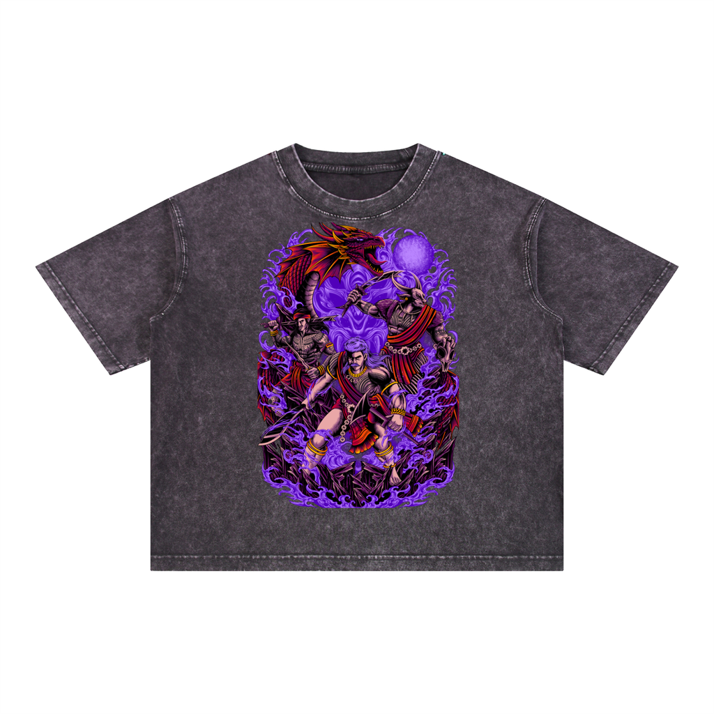 Bakunawa - Mineral Wash Boxy Cotton T-Shirt